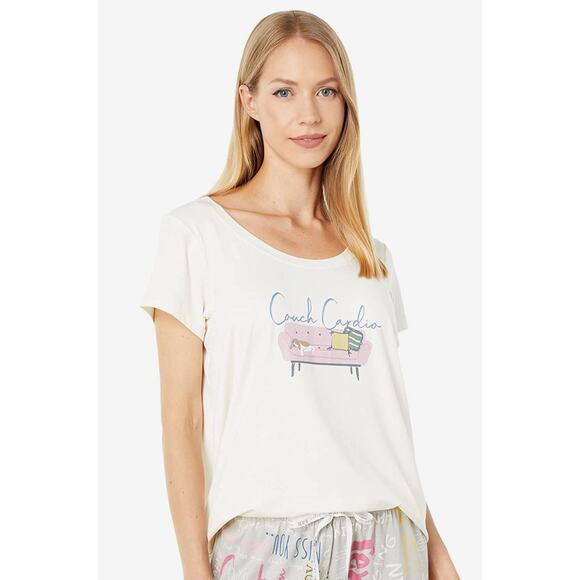 NWOT Hue Pajama Top Couch Cardio Lazy Dog Women's S Small Novelty Print - Picture 8 of 8